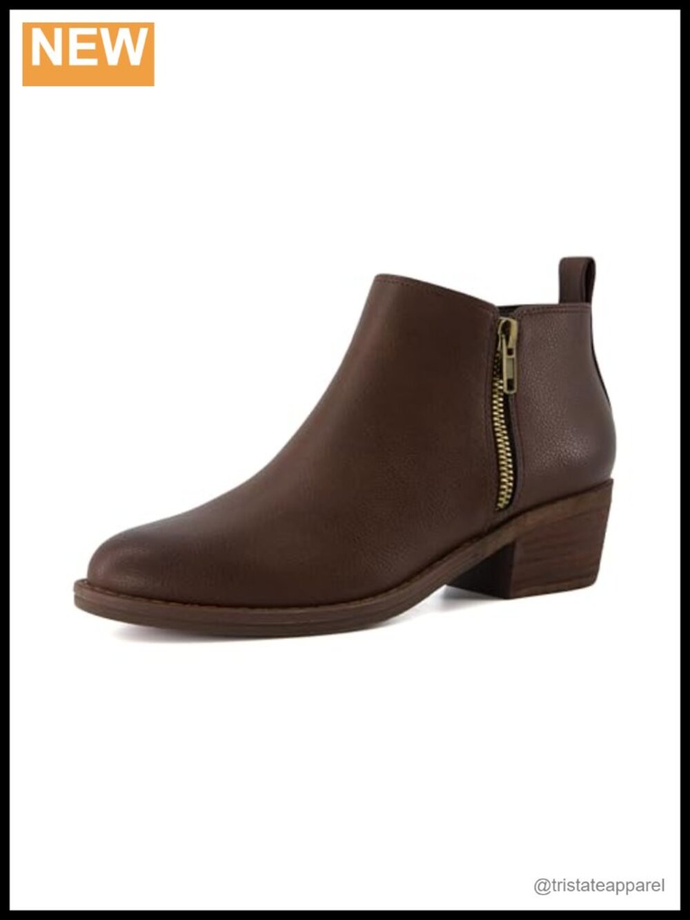 Womens Ankle Booties Low Heel Memory Foam Side Zip Faux Leather Comfort Boots